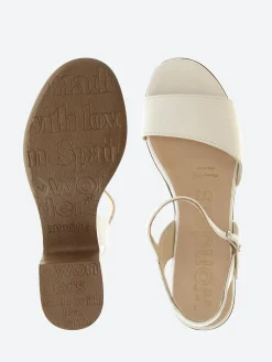 Wonders - D-8802 Leather Wedge Sandal in Off White