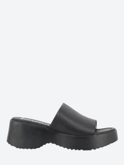 Wonders - D-9709 Platform Slide in Black Wild