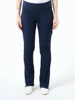 Woven Cupro Shirring Check Flared Pants