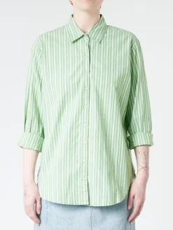 Xirena - Beau Shirt in Matcha Stripe