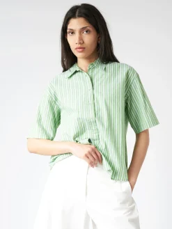 Xirena - Gracie Shirt in Matcha Stripe (Green)