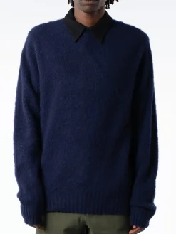 YMC - Earth Suedehead Knit in Navy