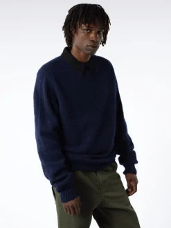 YMC - Earth Suedehead Knit in Navy
