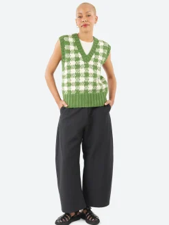 YMC - Heidi Vest in Green and Ecru