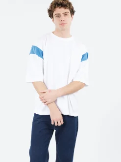 YMC - Skate T-Shirt in White and Blue